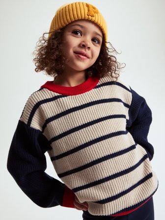 Gestricktes Shirt - 116 - kinderbekleidung - beige - Polarn O. Pyret