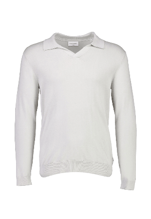 Lindbergh Ecovero L/S v-neck polo Knit Överdelar Herr Grå XL