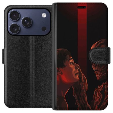 Kompatibelt Lommeboketui til Apple Apple iPhone 17 Pro Mørk fantasy illustrasjon som viser møtet mellom menneske og monster med sterk drama og psyko