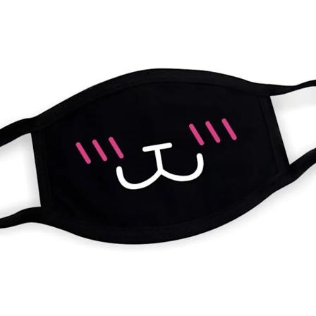 Super söt uttryck smitta andas mun ansiktsmask för koreanska svarta Kpop unisex kawaii ansikte munnen muffler bomullsmask animerad 11