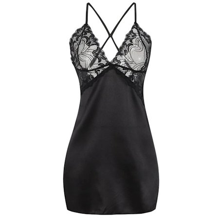 Sexet V-hals Blonde Babydoll Kjole - Dame Gennemsigtig Chemise Natkjole med Justerbare Stropper, Elegant Lingeri Nattøj