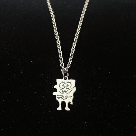 Svampbob Fyrkant paj par titan stål halsband gör