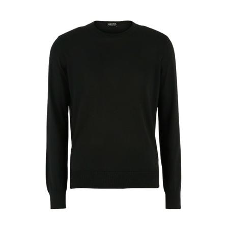 Ermenegildo Zegna Round-neck Strik Sort, Herre Strik