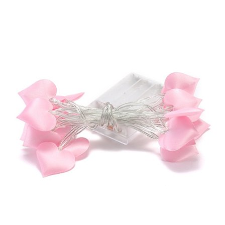 LED kjærlighetslysstreng romdekorasjon blinkende jentehjertelys stoff ferskenhjerte streng 3 meter 20 lys