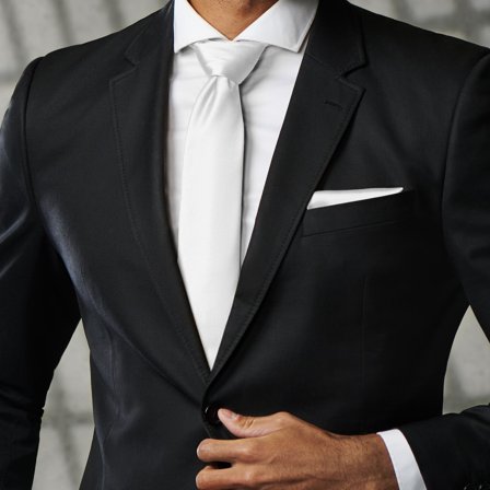 White 8cm Basic Tie for Men - Solid color neckties