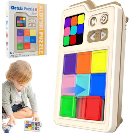 Super Slide-puslespil – Elektronisk puslespil med 1000+ udfordringer & 3 spiltilstande, perfekt julegave & hjernegave til børn & voksne