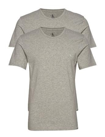 S/S Crew Neck 2Pk T-shirt Grå Calvin Klein