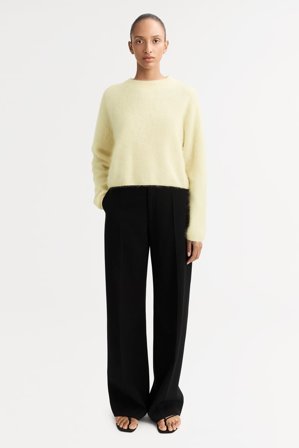 Soft Goat - Brushed Crewneck - Women cashmere sweater - XL - Lemon