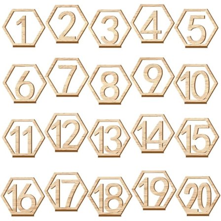 20 st bröllopsbordnummer 1 till 20 festbordnummer i trä