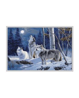 Stickpackung Bild Die heulenden Wölfe und der Wintermond - Luca-S