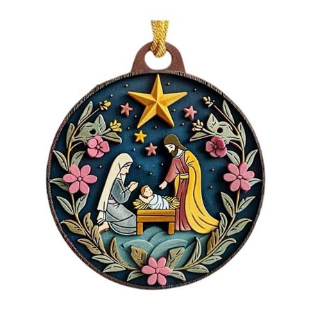 Jeesuksen syntymä -joulukoristeet, uskonnolliset joulukuusen koristeet, Jeesuksen syntymä -seimi, kristilliset koristeet kotiin, maalaistaloon, 