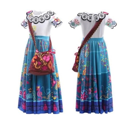 Børne Encanto Mirabel Kjole Madrigal Mirabel Cosplay Kostume 130cm