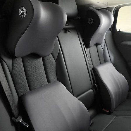 Bil nakkepude og lændestøttesæt - Grå