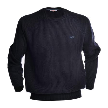 Sun68 Raglan Crew Neck Sweater English Rib Blå, Herre