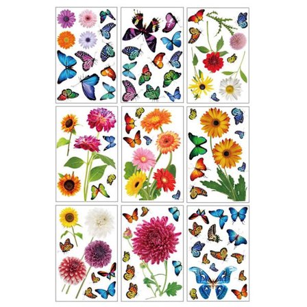 Elektrostatiske vindueklistermærker med simulering af en lille blomst sommerfugl