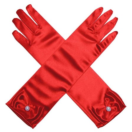 Barn Långa Handskar Full Finger Vantar RÖDA