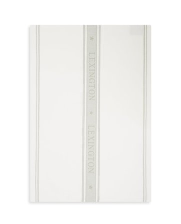 Lexington Icons cotton jacquard star kitchen towel, white/sage green