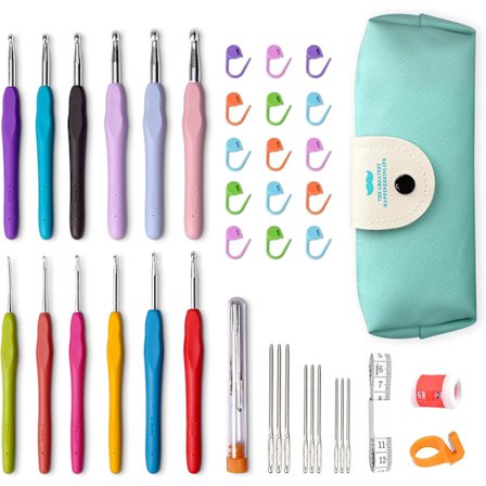 12-delt heklenålsett i full størrelse