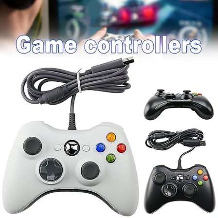 Svart Eller Vit Usb Trådbunden Handkontroll Gamepad Joystick Kompatibel med Xbox 360