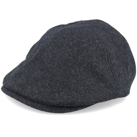 Beechfield - Gris flatcap Casquette - Charcoal Marl Melton Wool Ivy Cap Flat Cap @ Hatstore