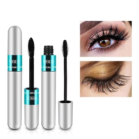 2 i 1 Vibely Mascara 5x Lengre Vannfast Kosmetikk For Naturlig Forlengelse Og Tykkelse Ingen Klumper 4d Silkefiber Mascara