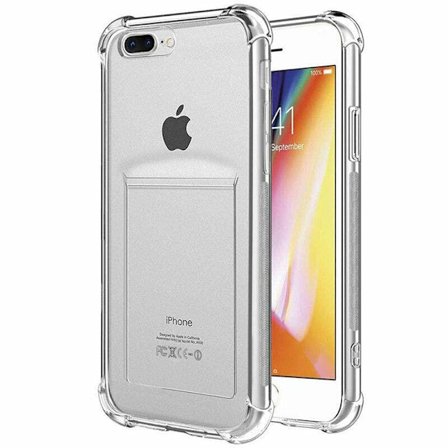 iPhone 7 / 8 Plus Transparent iPhone Skal med Korthållare Plånboksfodral