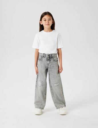 name it Nkfrose Hw Wide Jeans Destr 1411-Be Noos - Grey - 164