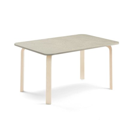 Table ELTON, 1200x600x590 mm, grey linoleum, birch