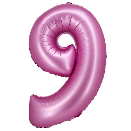 Sifferballong Satin Rosa 76cm "0-9" Siffra 9