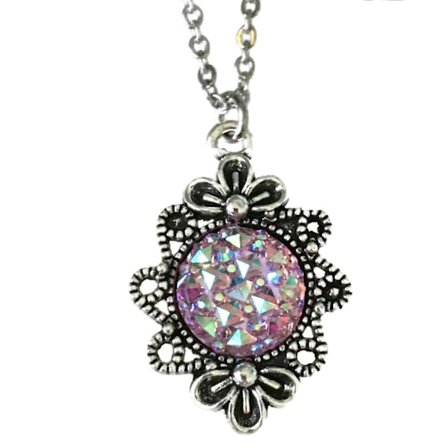 Necklace - Glitter - Resin - Pink/Purple