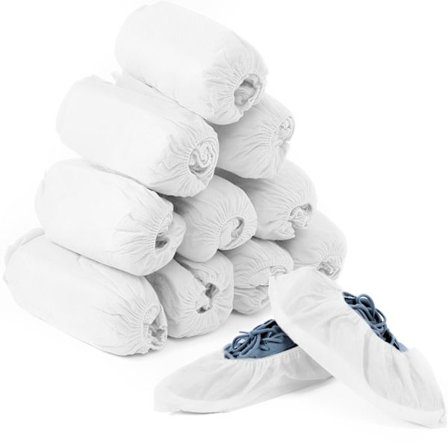 100 stk. engangs overtrækssko, ikke-vævet stof engangs skoovertræk til tæpperensning, gulvbeskyttelse - hvid