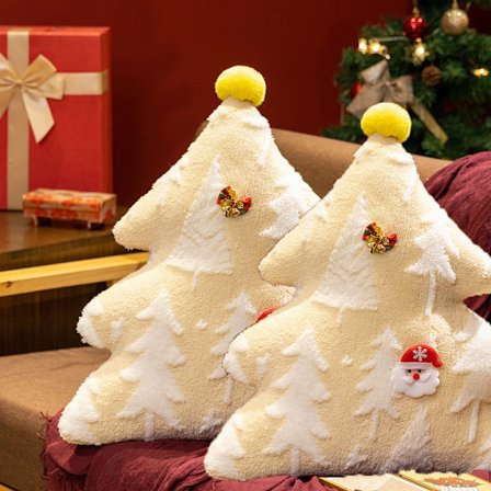 2 juledekorative puter, juletreputer, vinterputer, dekorative puter, egnet for stue/soverom/sovesofa