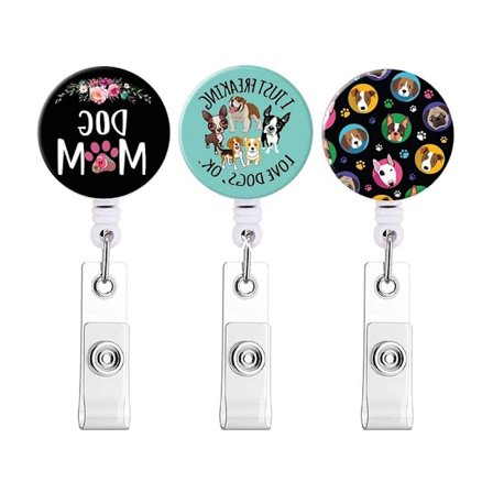 3 stykker udtrækkelig nøglering Badge Holder