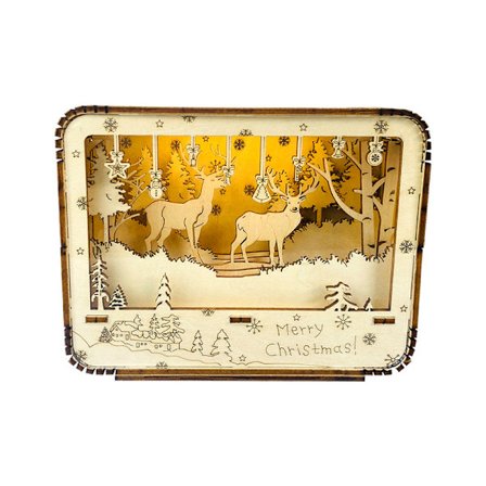 LED-lysende julelysboks 3D tredimensionel træ