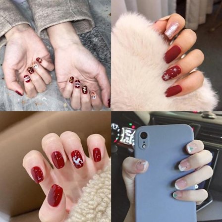 4 3D-neglekunst-klistremerker, jule-negleklistremerker, jule-negl