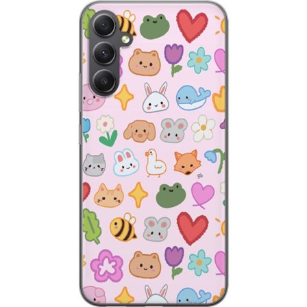 Kompatibel Mobilcover til Samsung Samsung Galaxy A15 5G Kawaii-ikoner med dyr, blomster og hjerter