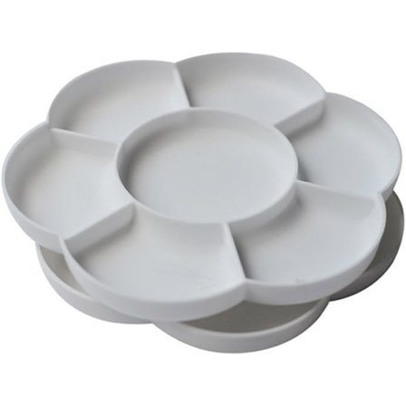 Plastblomformad färgbricka - Vit (2-pack)