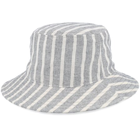 Seeberger - Black bucket Kapelusz - Fabric Stripe Black Bucket @ Hatstore
