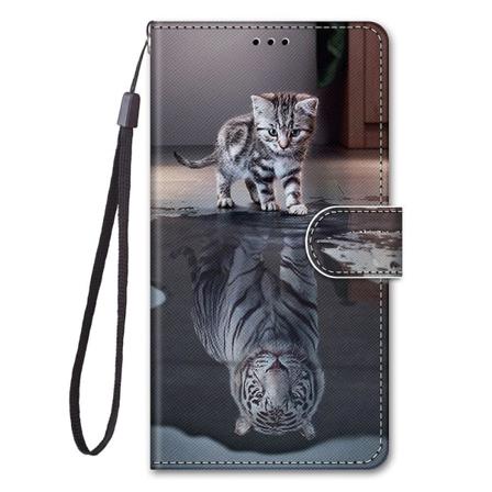 SQBB Etui til Xiaomi Mi 10t/10t Pro Deksel Magnetiske kortplasser Kreativ katt Tiger mønster Etui Coque