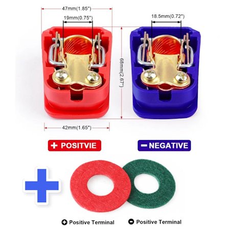 2 STK. Kabelklemme Batterier Terminalbeskytter Kobling 12V 24V Bil Toppost Hurtigutløser Batteriterminaler