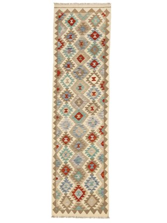 Kilim Afghan Old Style Rug Hand Woven 86X300 Runner Afghanistan