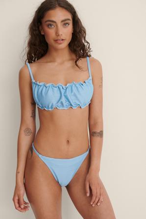 NA-KD Swimwear Bikinitrosa med tunt band - Bikini - Blå - X-Large