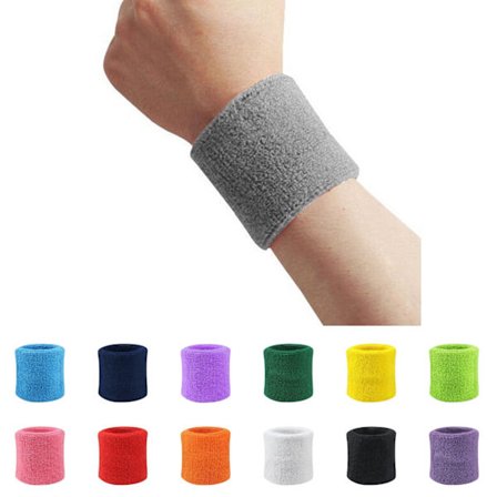 【JIA】Svettband - Handledsband - Korta [8cm] - Dubbelpack Svart Black