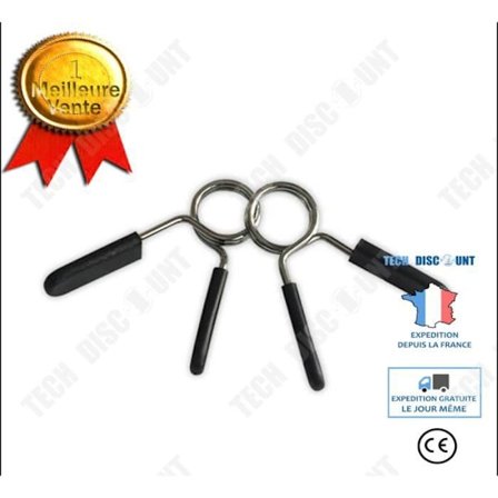 Stängningsklämmor för hantlar - TECH DISCOUNT - 2 st - 25 mm - Rostfritt stål - Flerfärgad