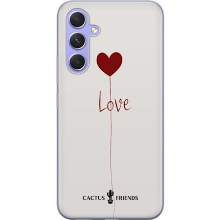 Yhteensopiva Puhelinkuori Samsung Samsung Galaxy A54 Cactus and Friends - Love Balloon Minimal
