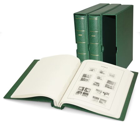 Sverige - SF-frimärksalbum 1855-2024 - 4 album med kassetter