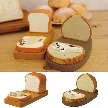 FlkwoH Kreativa Bröd Toast Puffs Kattformade Telefonhållare Surfplatta Skrivbordsställ Present