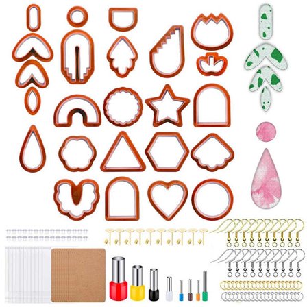 142stk/sett Polymer Clay Cutters Øredobber Cutters RØD