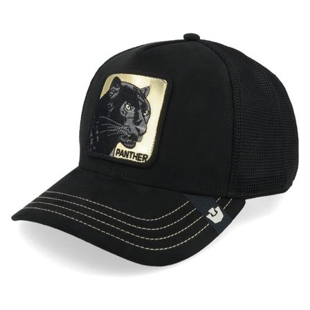 Goorin - Svart adjustable Keps - Golden Panther Void Black A-Frame Trucker @ Hatstore