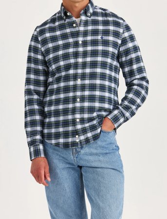 Morris Soft Twill Tartan Shirt-Slim Fit - Blue - S